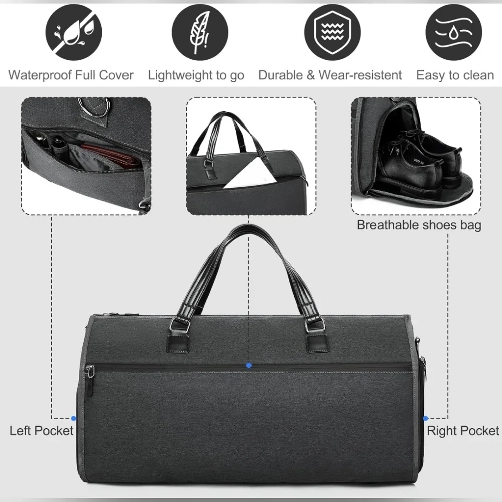 Unisex Waterproof Convertible Garment Duffle Bag with Shoulder Strap NIB Carryon